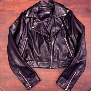 Sam Edelman Black Crop Faux Leather Jacket